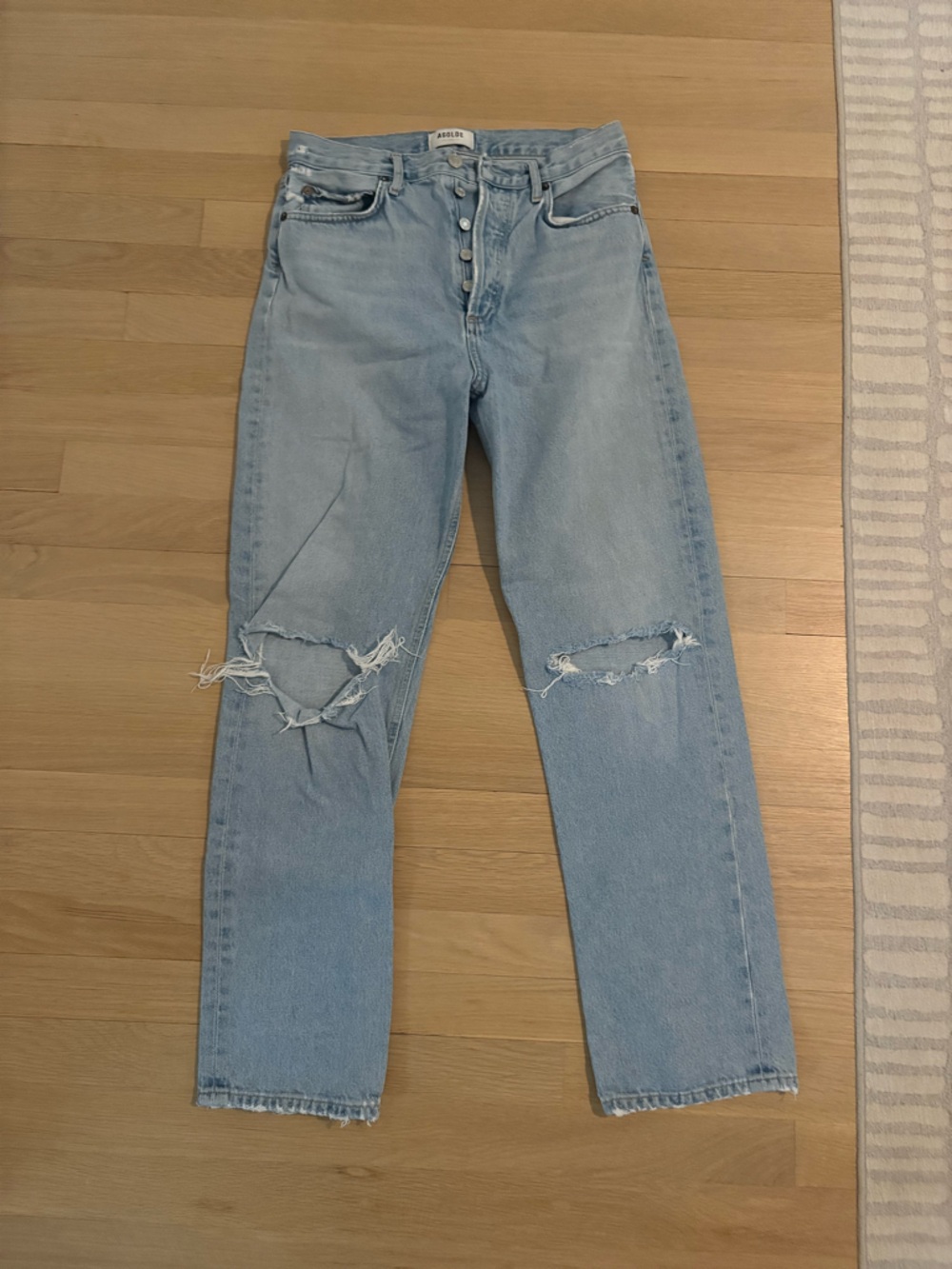 Agolde Light Wash Ripped Jeans